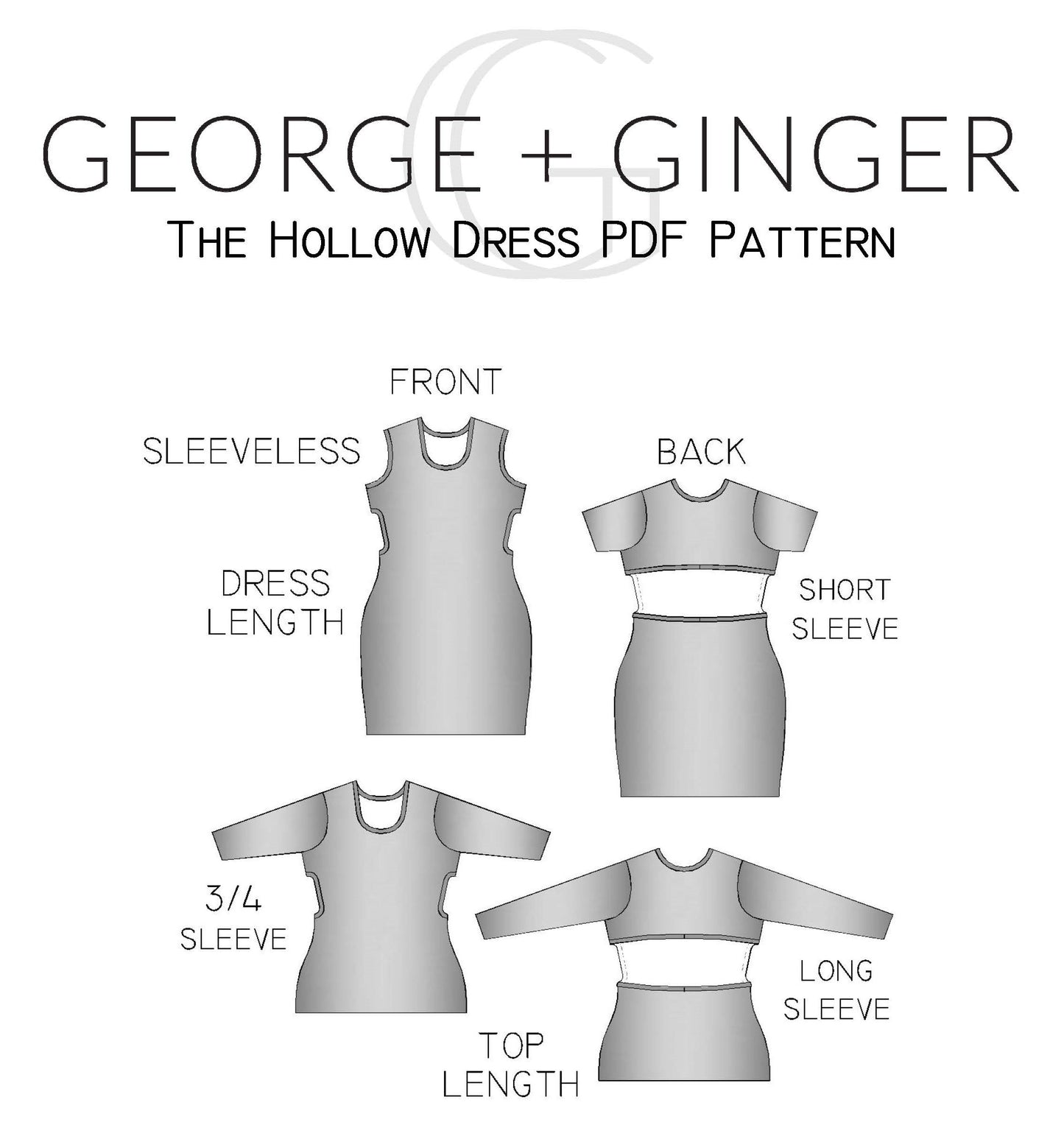 The Hollow Dress PDF Sewing Pattern