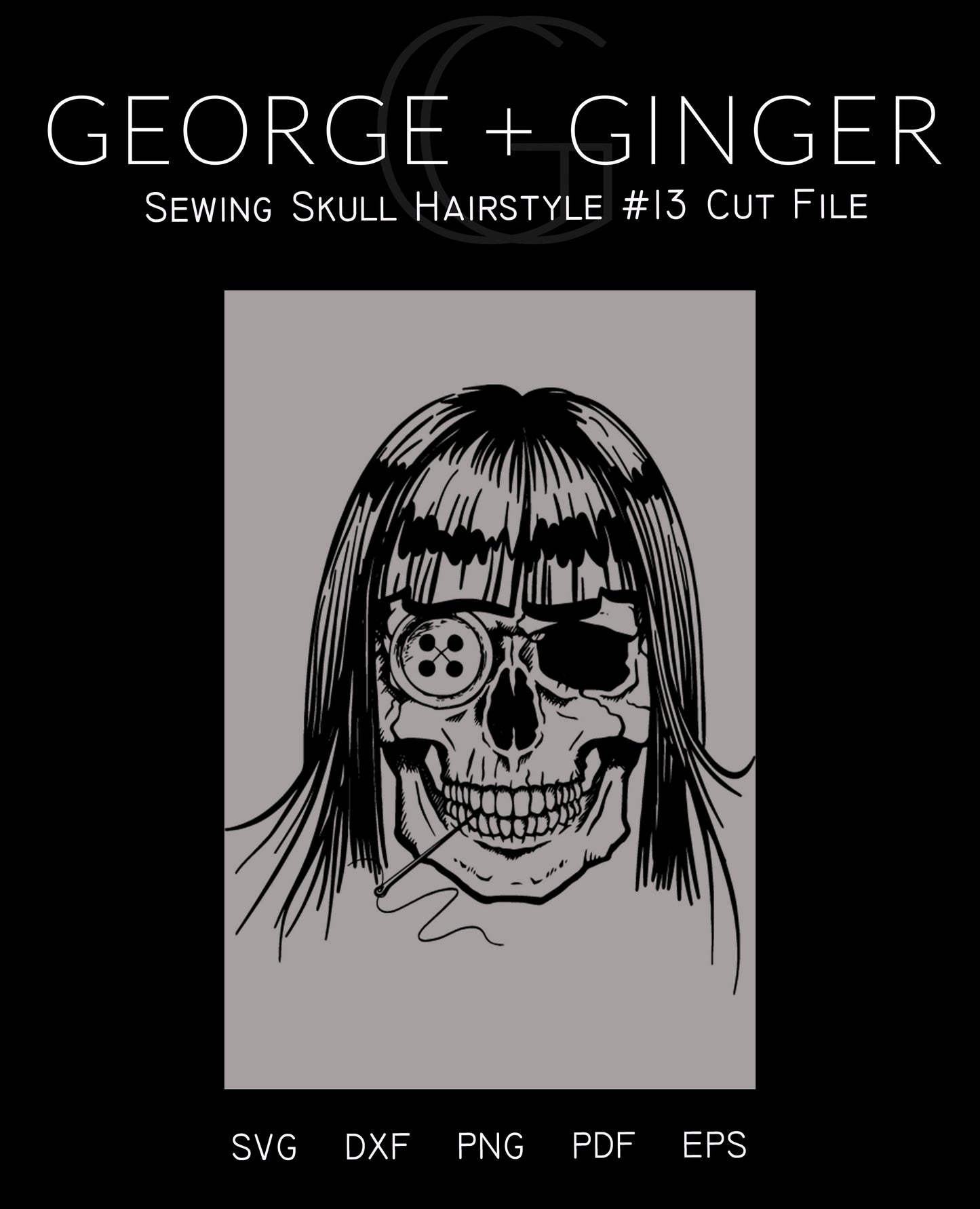 Sewing Skull (Full Set Bundle) Digital Cut File