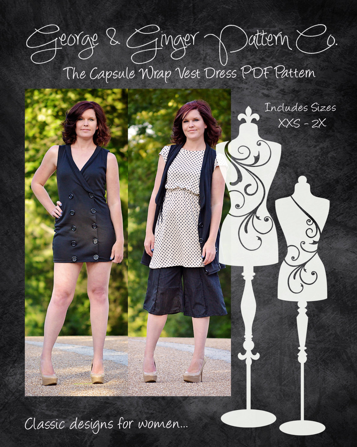 The Capsule Wrap Vest Dress PDF Sewing Pattern