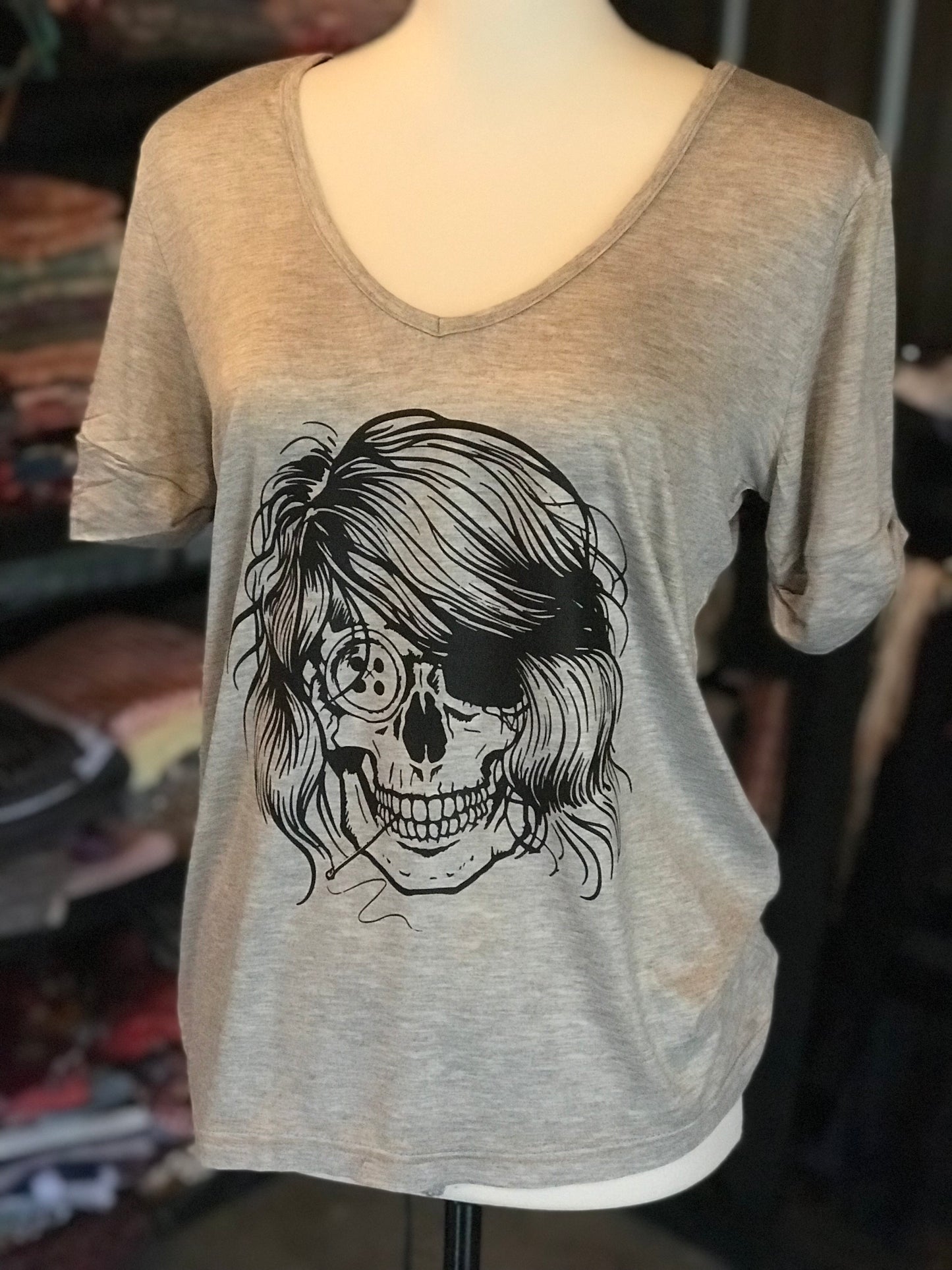 Sewing Skull (Hairstyle #11) Digital Cut File