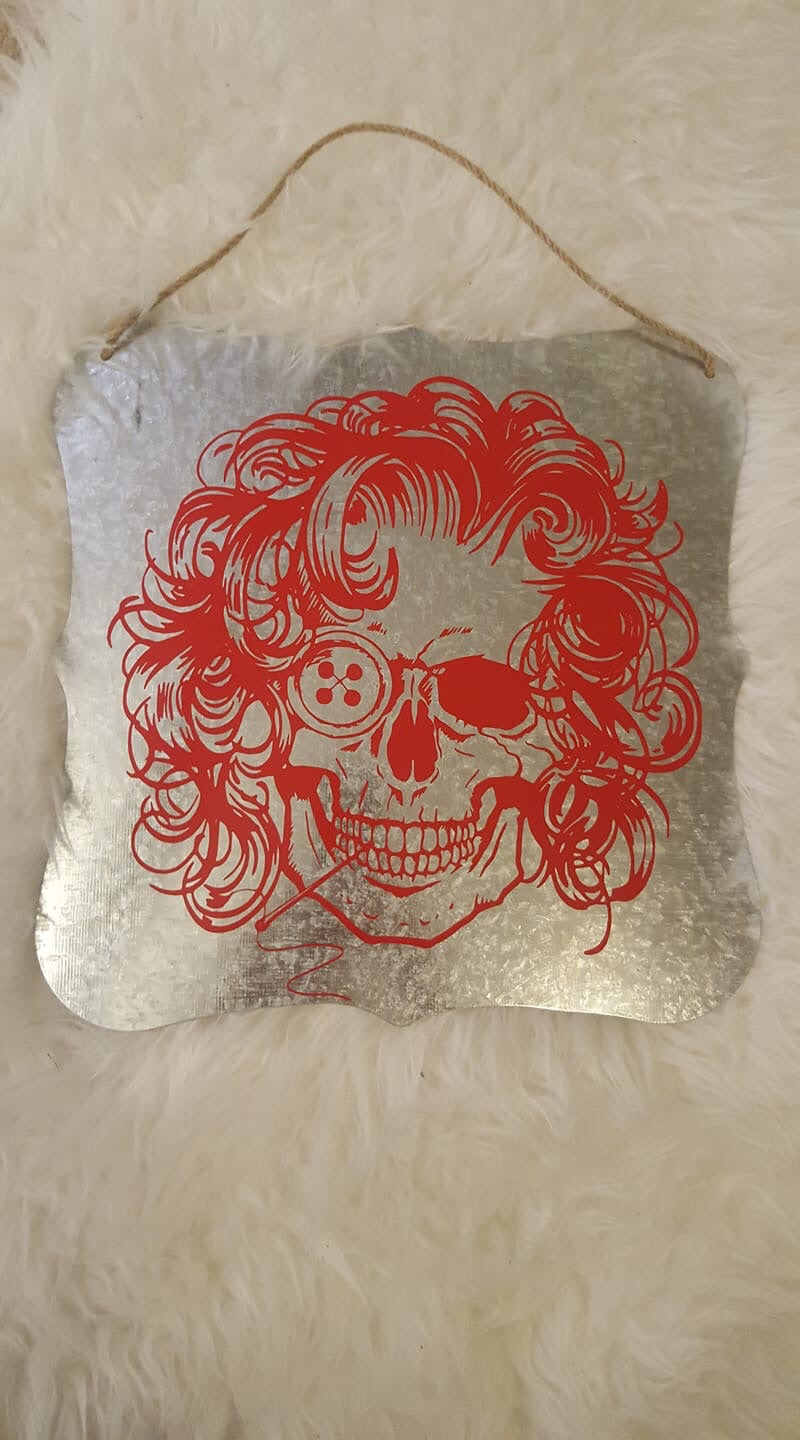 Sewing Skull (Hairstyle #6) Digital Cut File