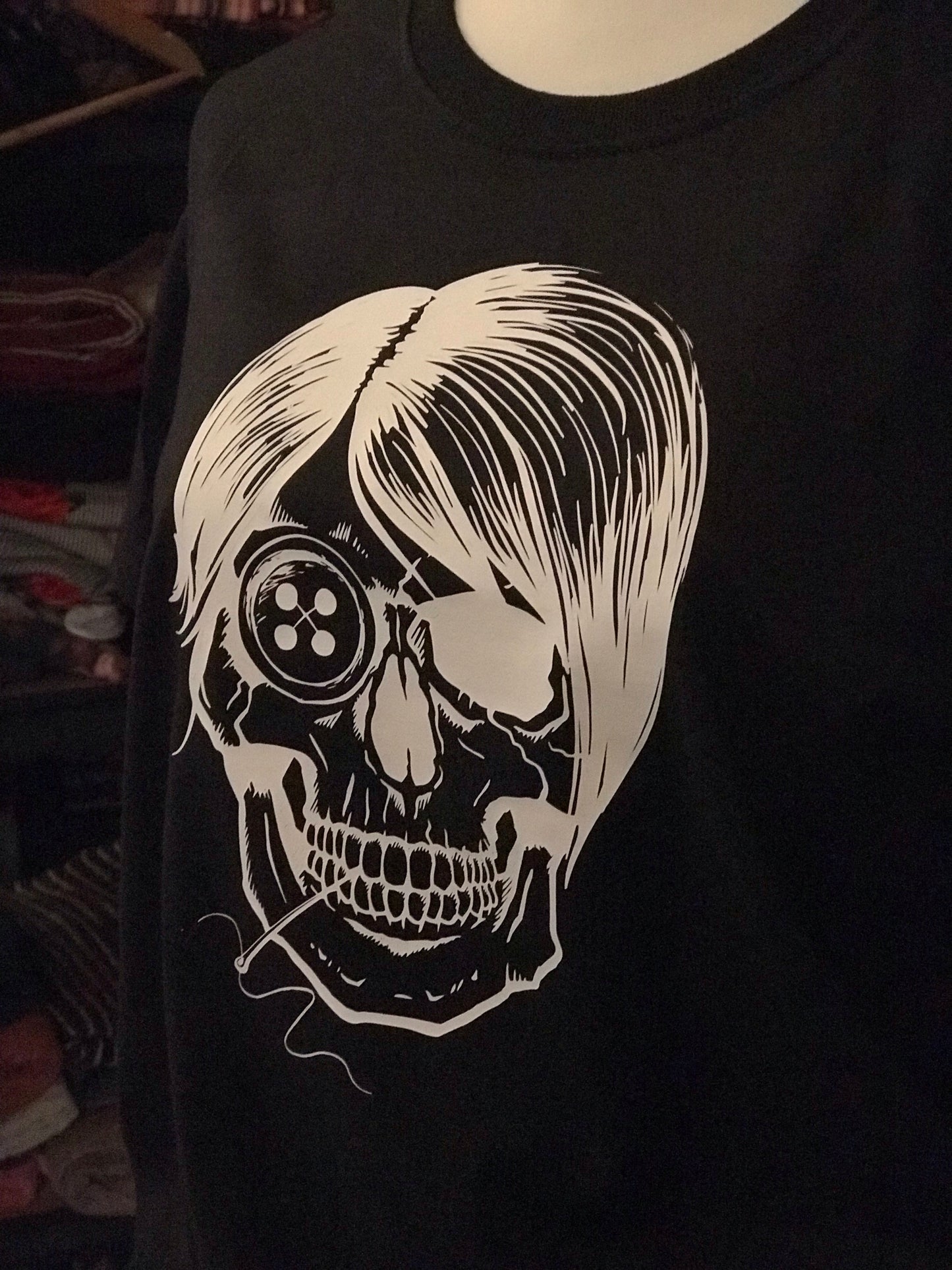 Sewing Skull (Hairstyle #23) Digital Cut File