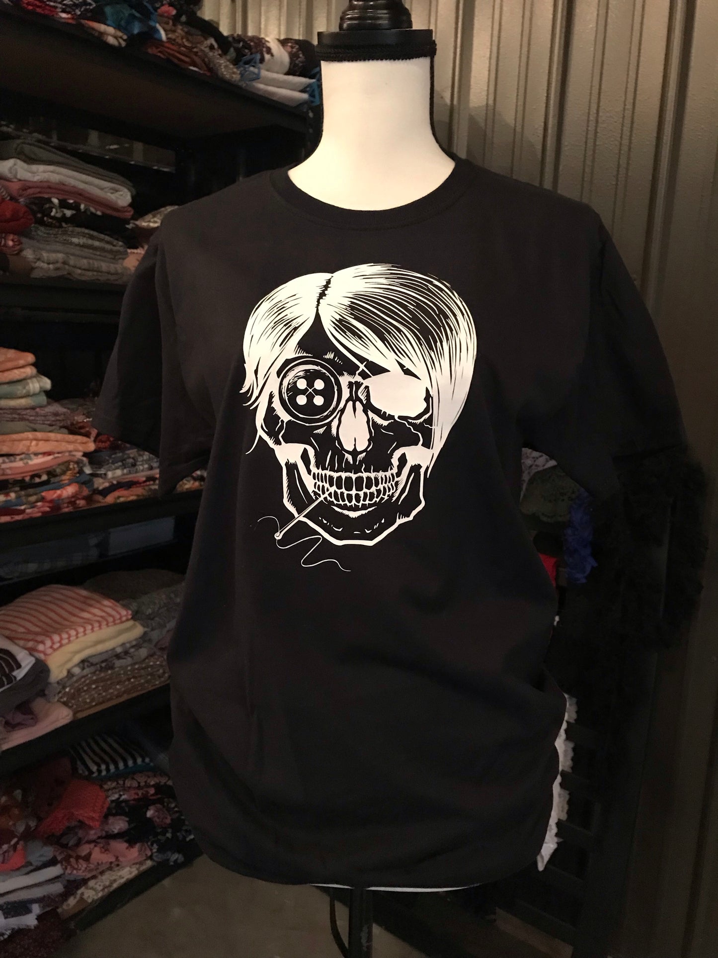 Sewing Skull (Hairstyle #23) Digital Cut File