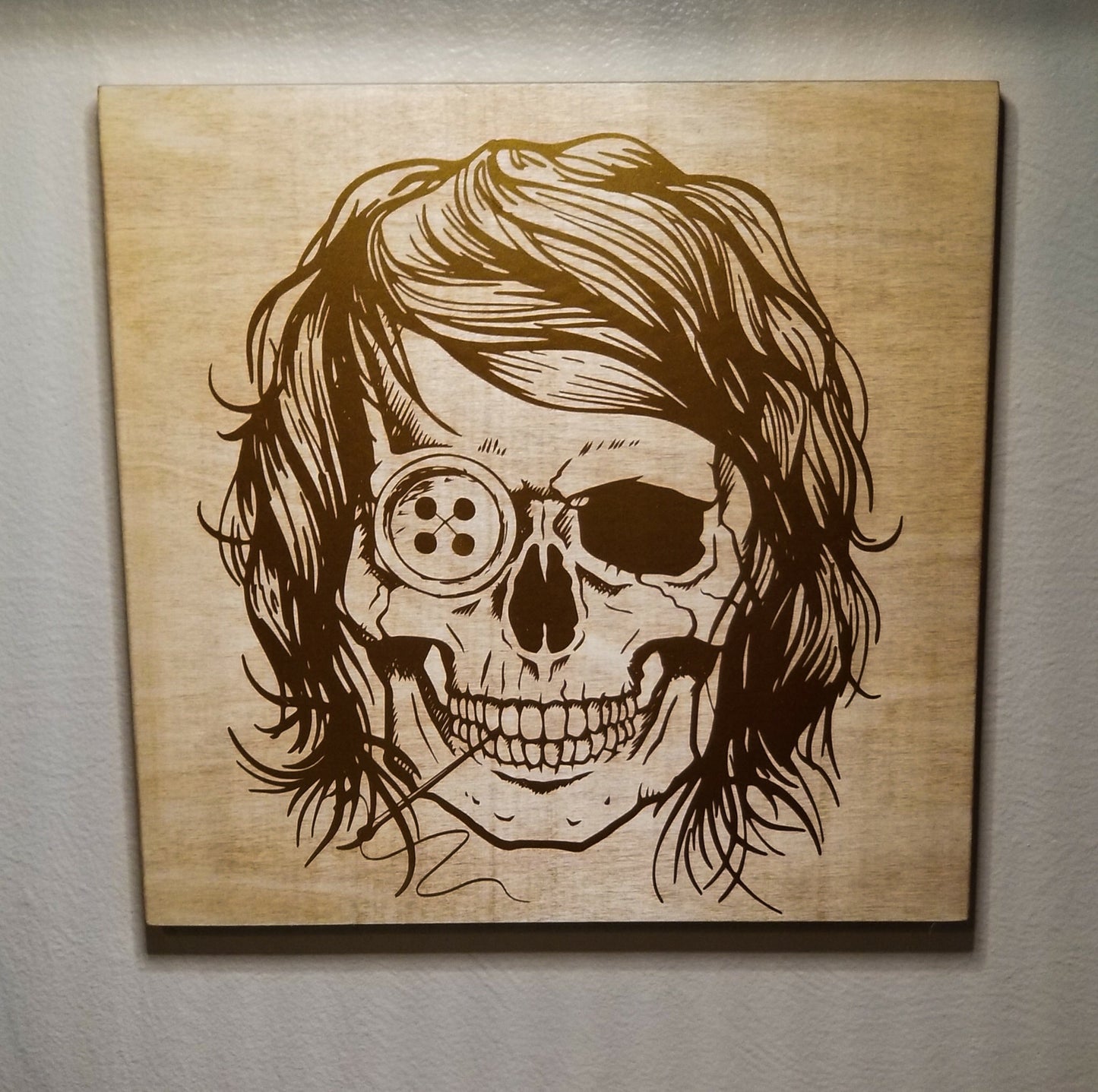 Sewing Skull (Hairstyle #5) Digital Cut File