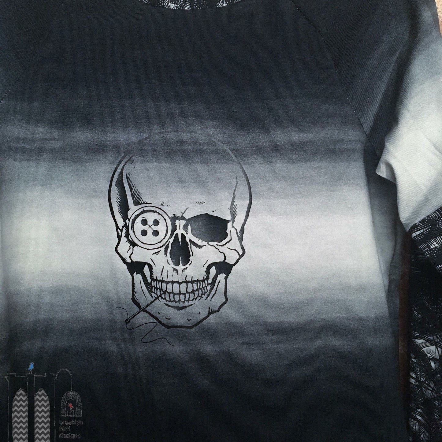 Sewing Skull (Hairstyle #36) Digital Cut File