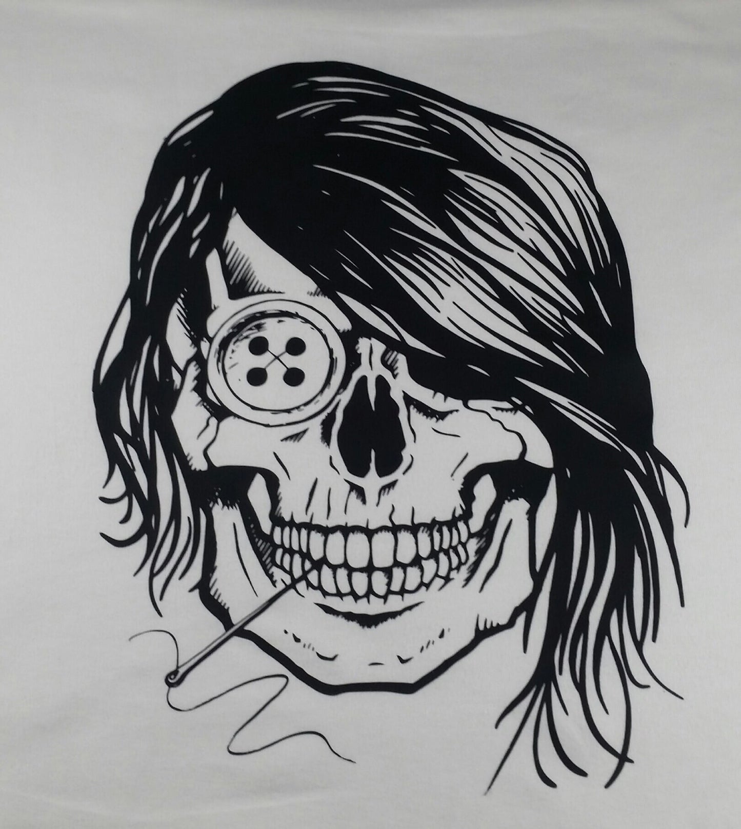 Sewing Skull (Hairstyle #12) Digital Cut File
