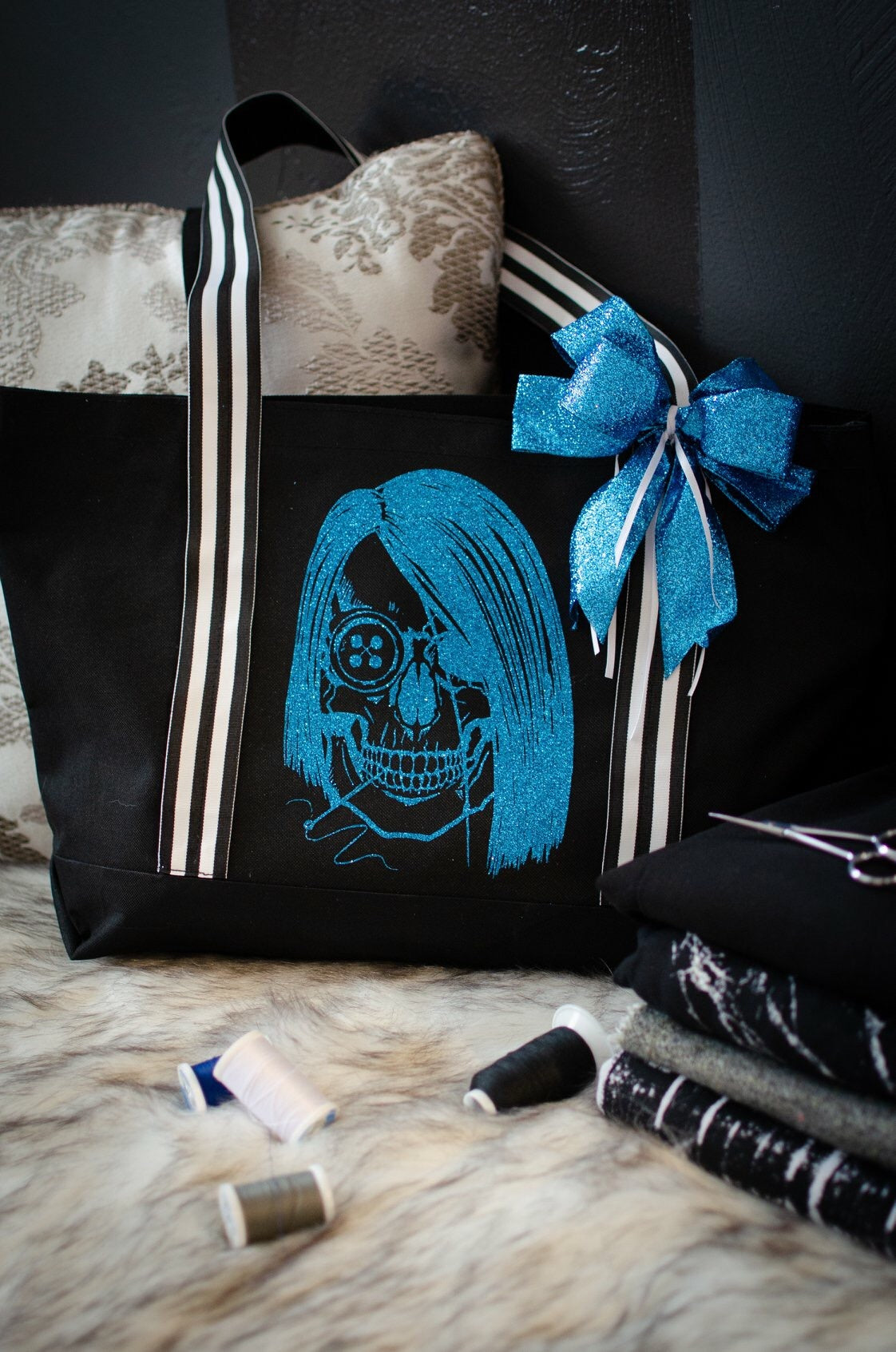 Sewing Skull (Hairstyle #18) Digital Cut File