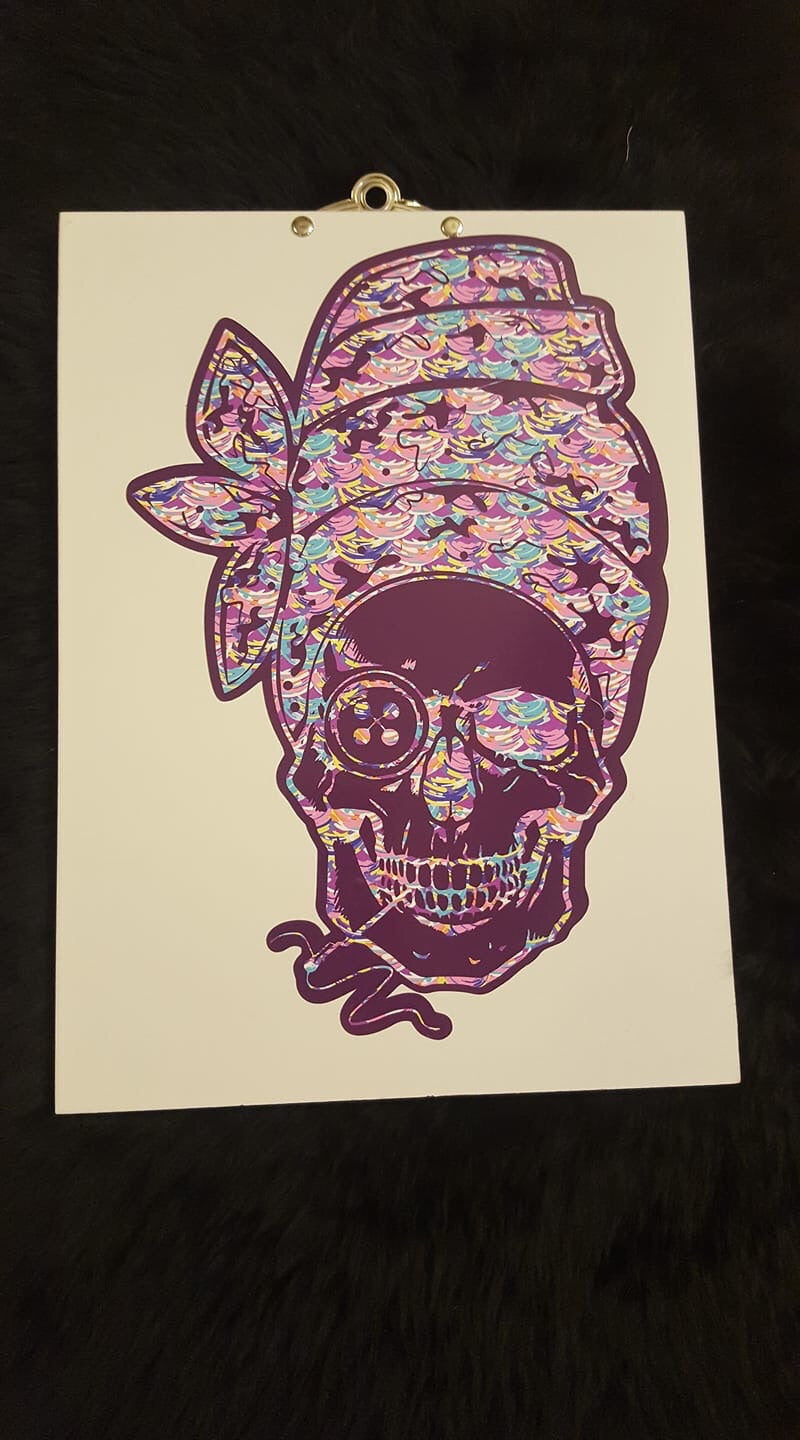 Sewing Skull (Hairstyle #34) Digital Cut File