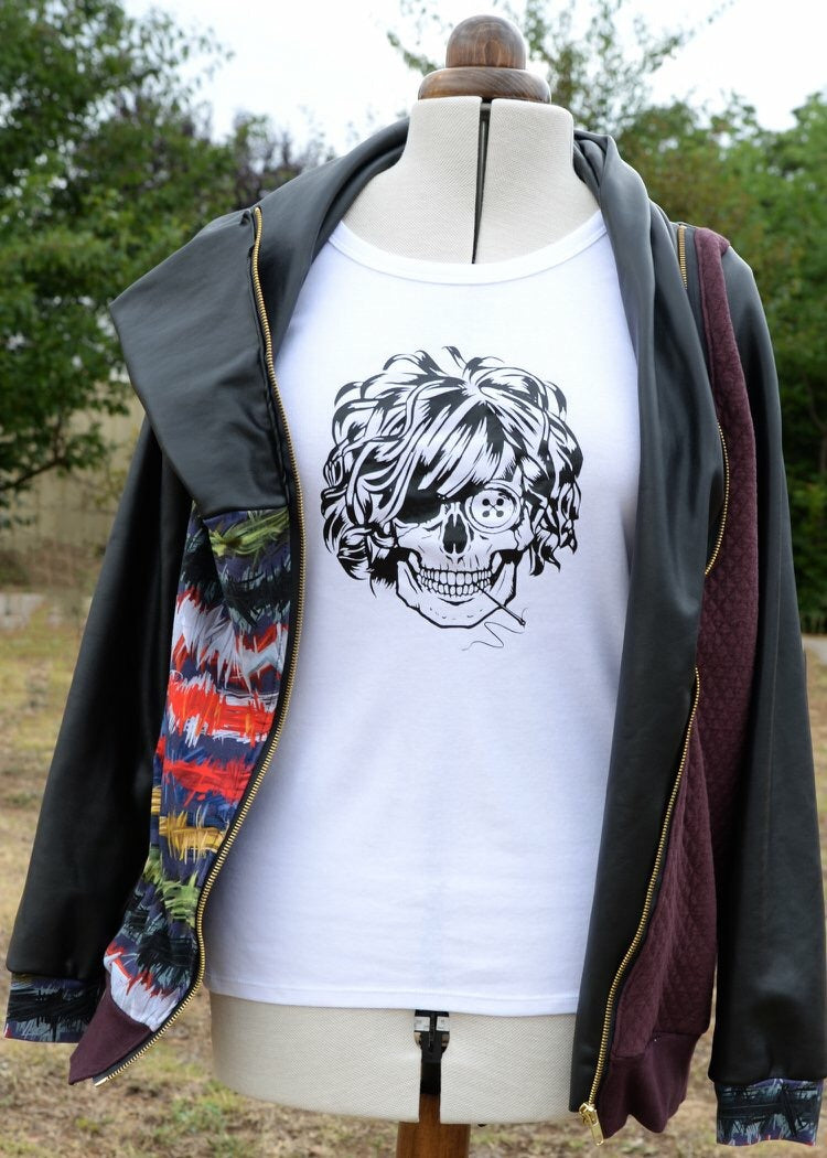 Sewing Skull (Hairstyle #26) Digital Cut File
