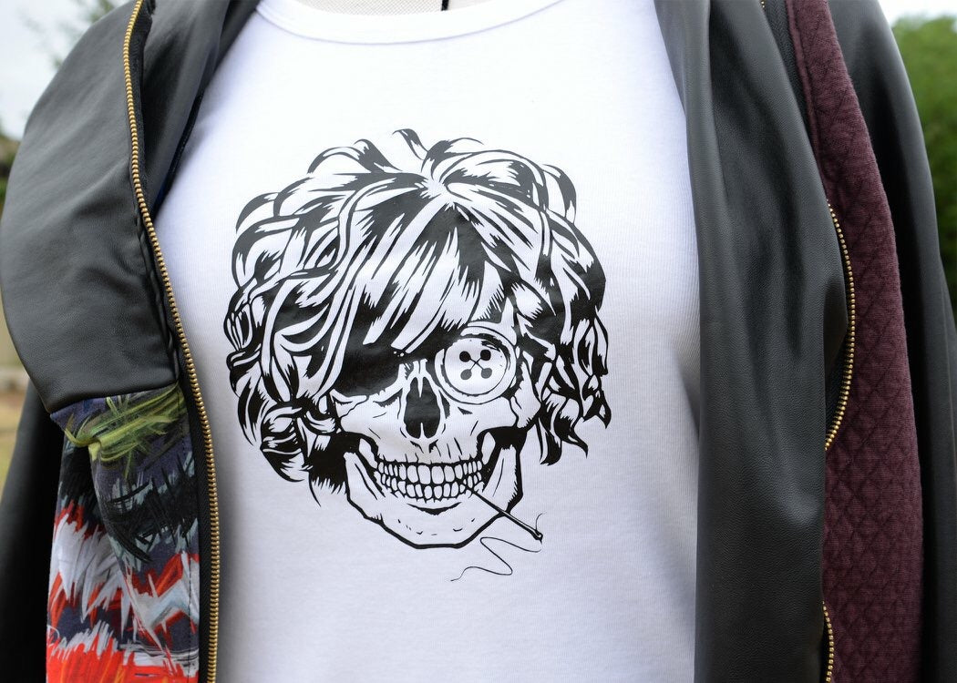 Sewing Skull (Hairstyle #26) Digital Cut File