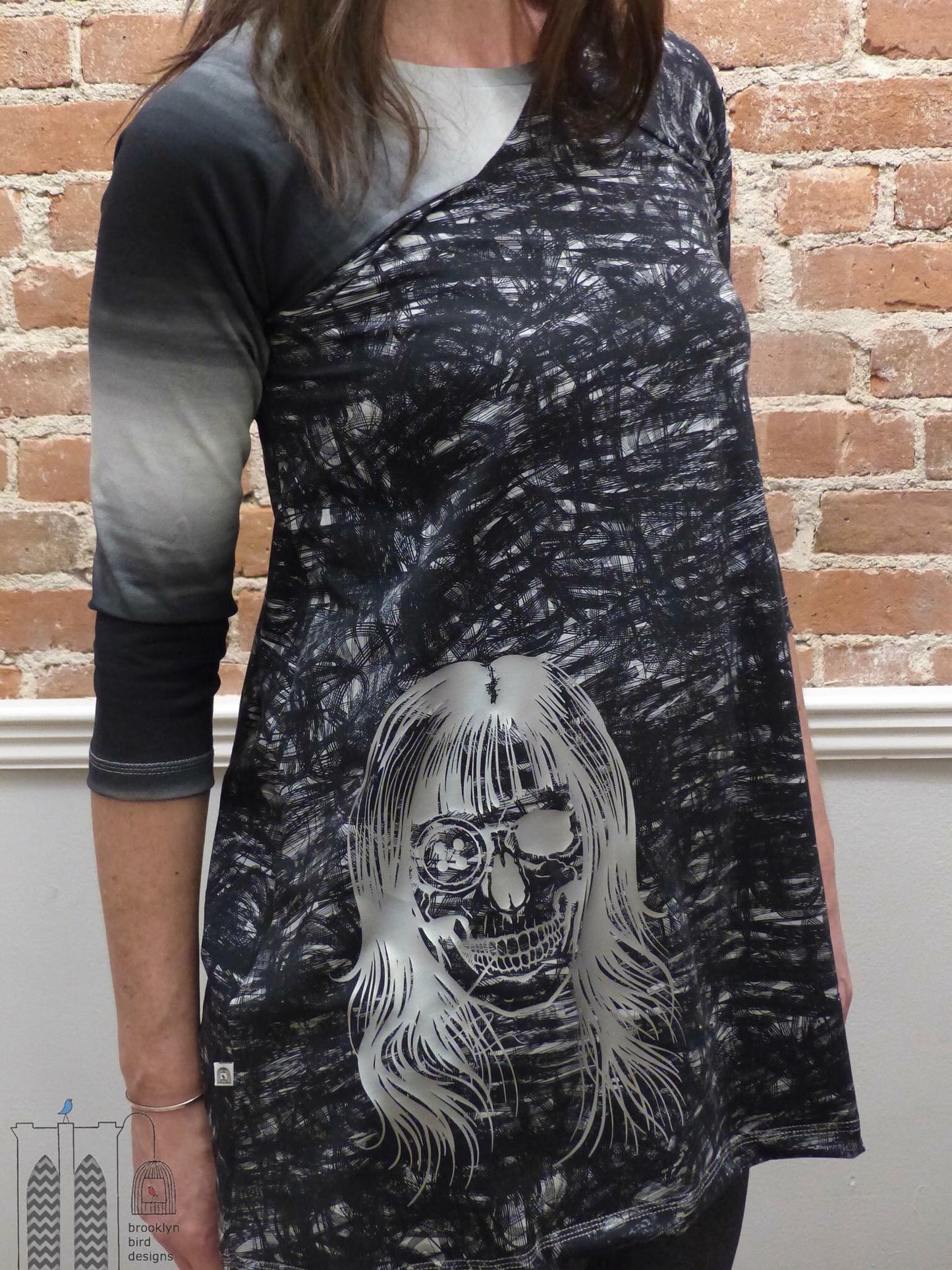 Sewing Skull (Hairstyle #14) Digital Cut File