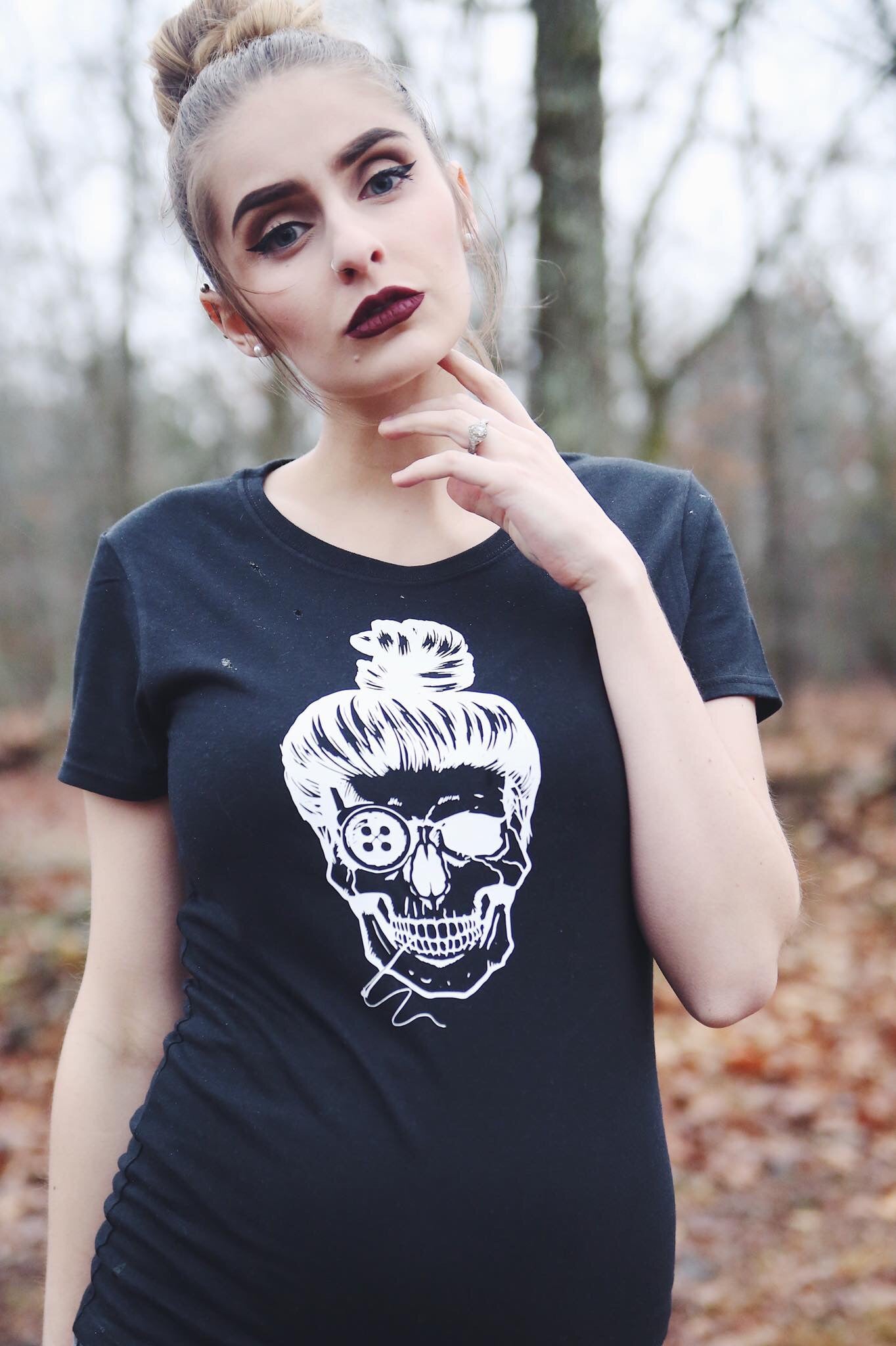 Sewing Skull (Hairstyle #25) Digital Cut File