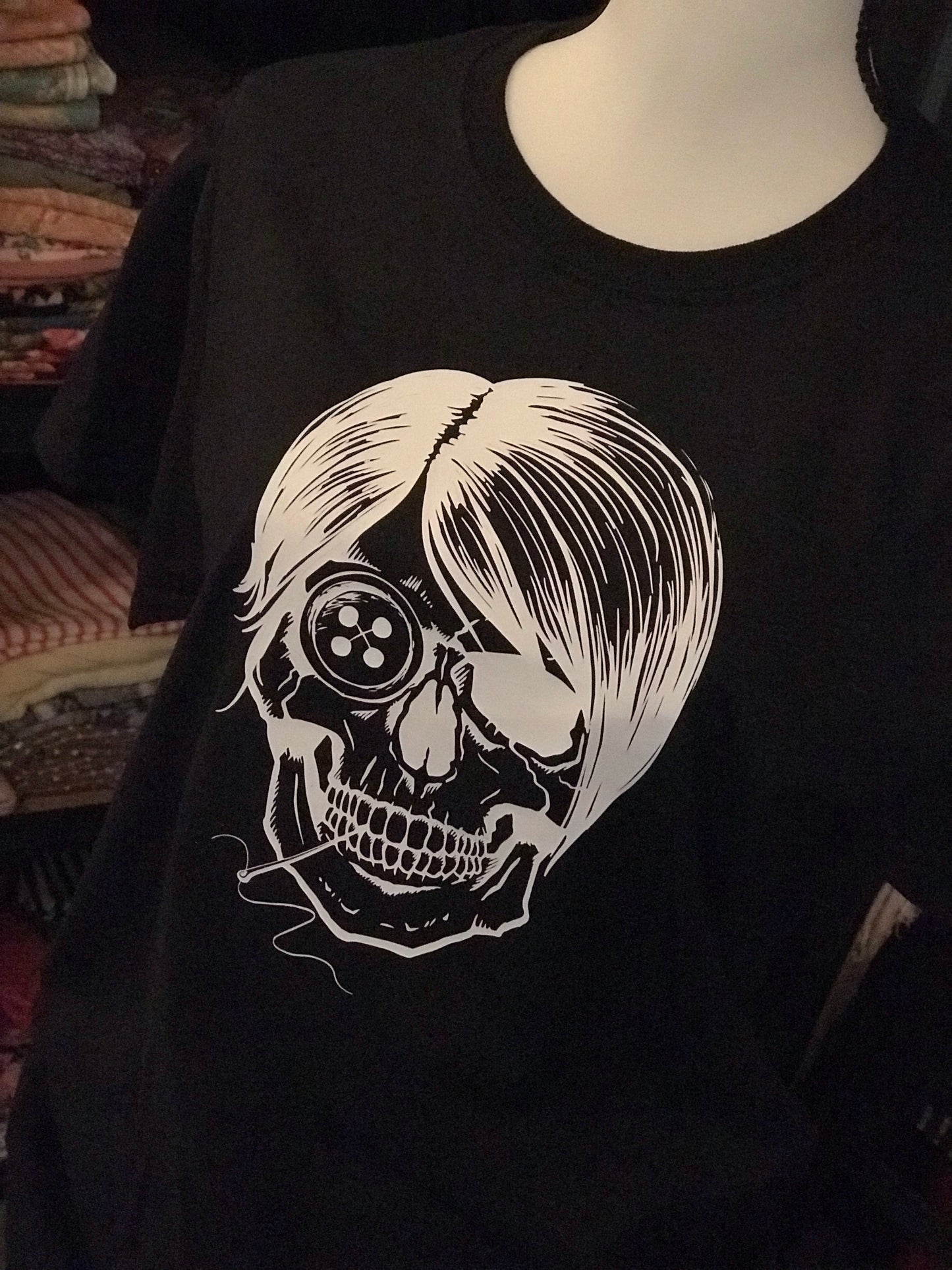 Sewing Skull (Hairstyle #23) Digital Cut File