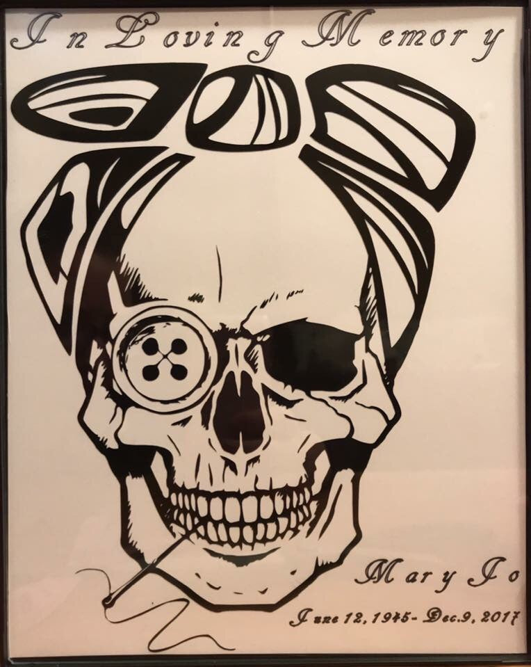 Sewing Skull (Hairstyle #35) Digital Cut File