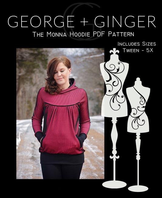 The Monna Hoodie PDF Sewing Pattern