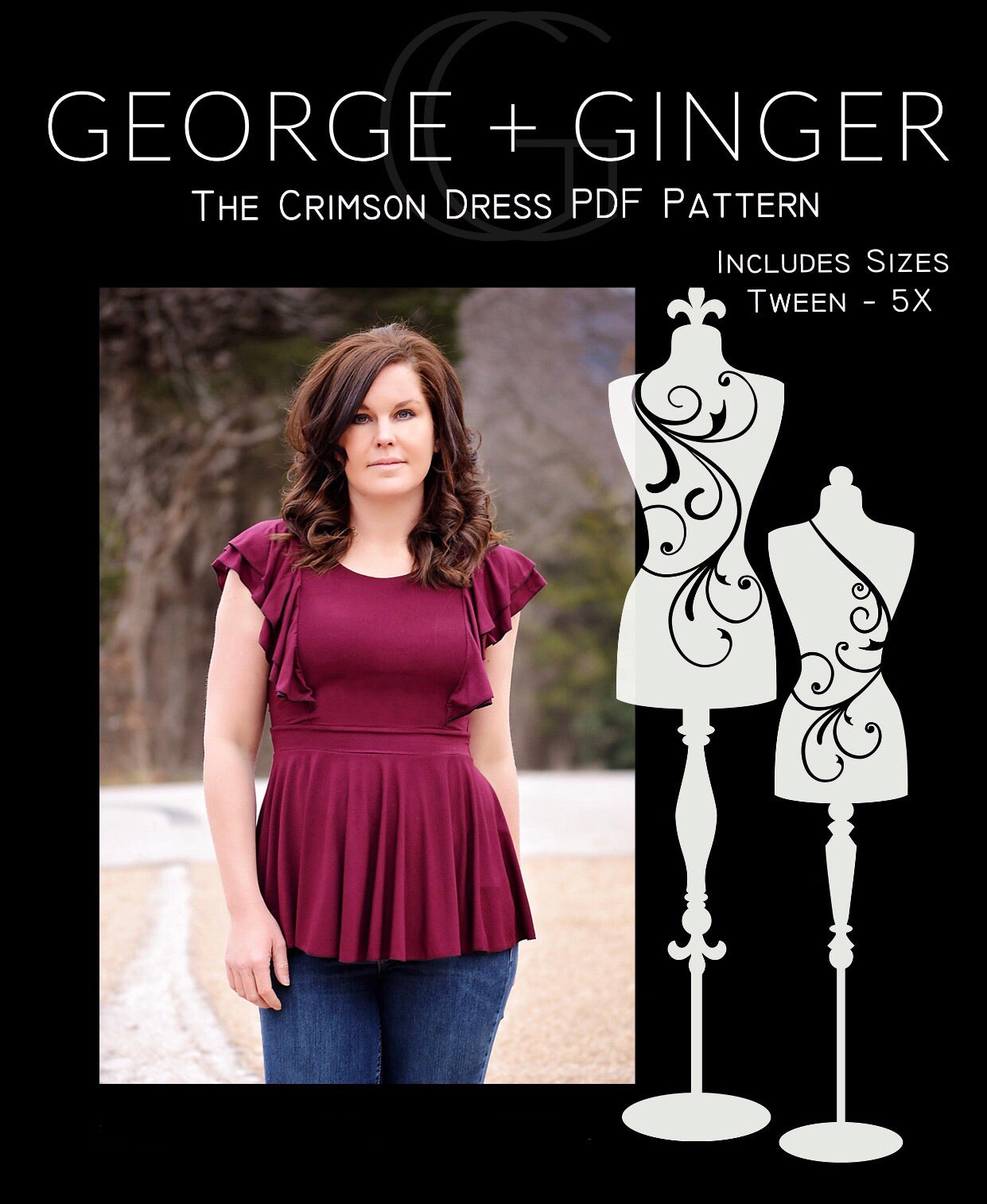 The Crimson Dress PDF Sewing Pattern – George And Ginger Patterns