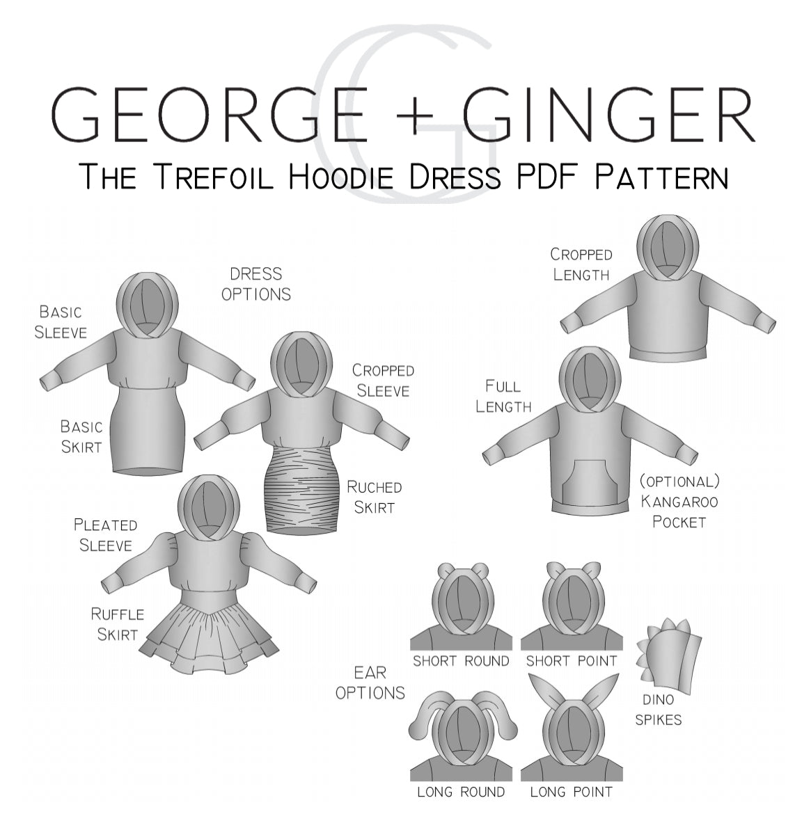 The Trefoil Hoodie Dress PDF Sewing Pattern