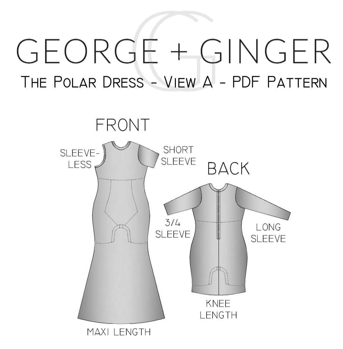 The Polar Dress - View A - PDF Sewing Pattern