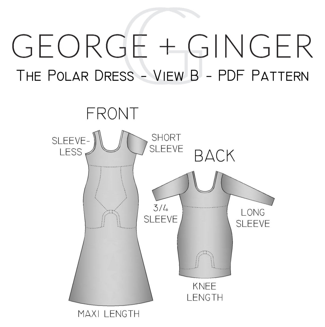 The Polar Dress - View B - PDF Sewing Pattern