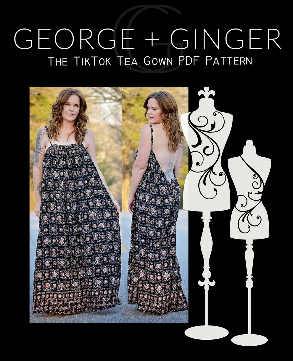 The TikTok Tea Gown PDF Sewing Pattern – George And Ginger Patterns