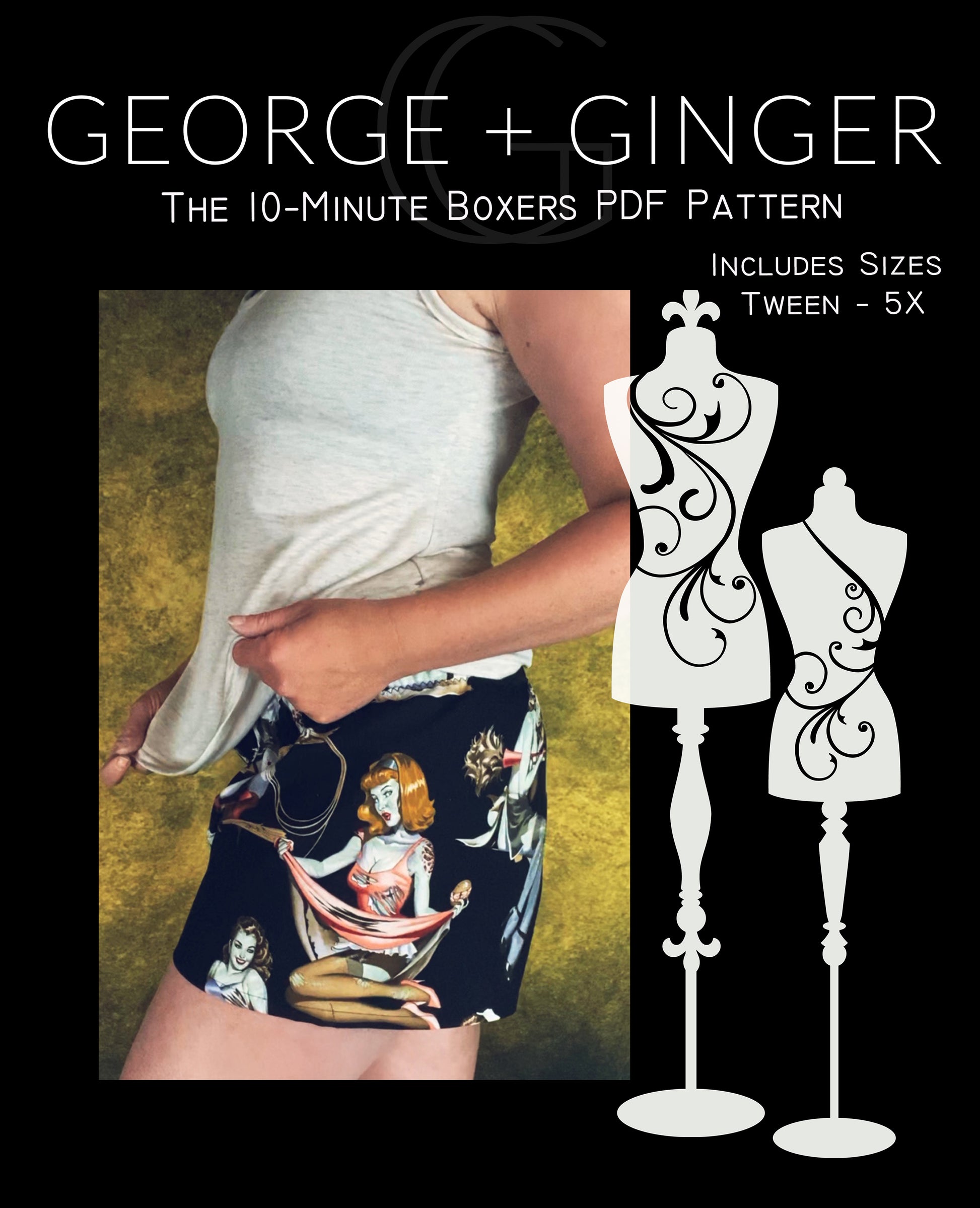 Overall Pattern Boxer 10-Minute Boxers (YouTube Exclusive) PDF Sewing Pattern – George And ...