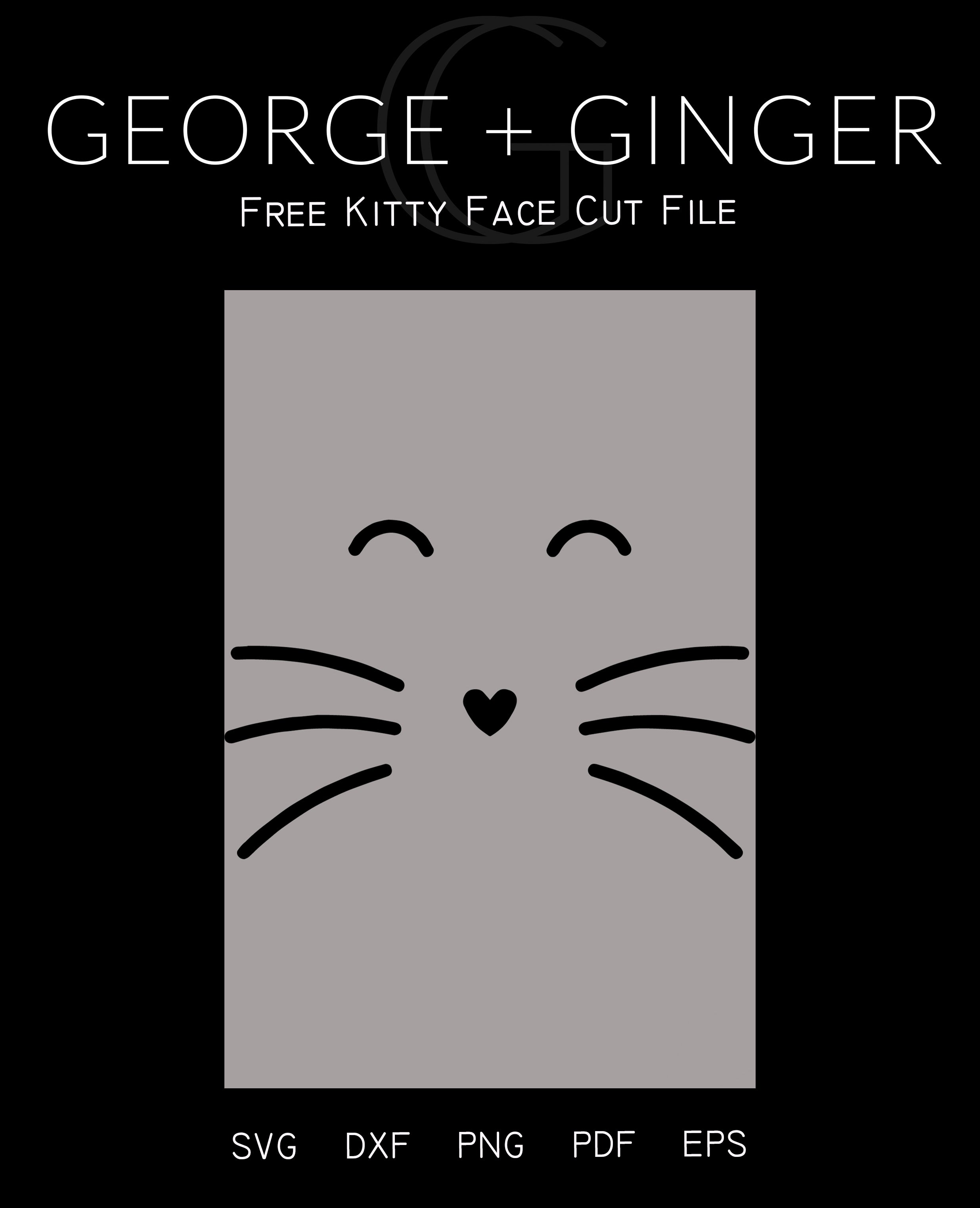 Kitty Face Pattern Kitty Face Digital Cut File – George And Ginger Patterns