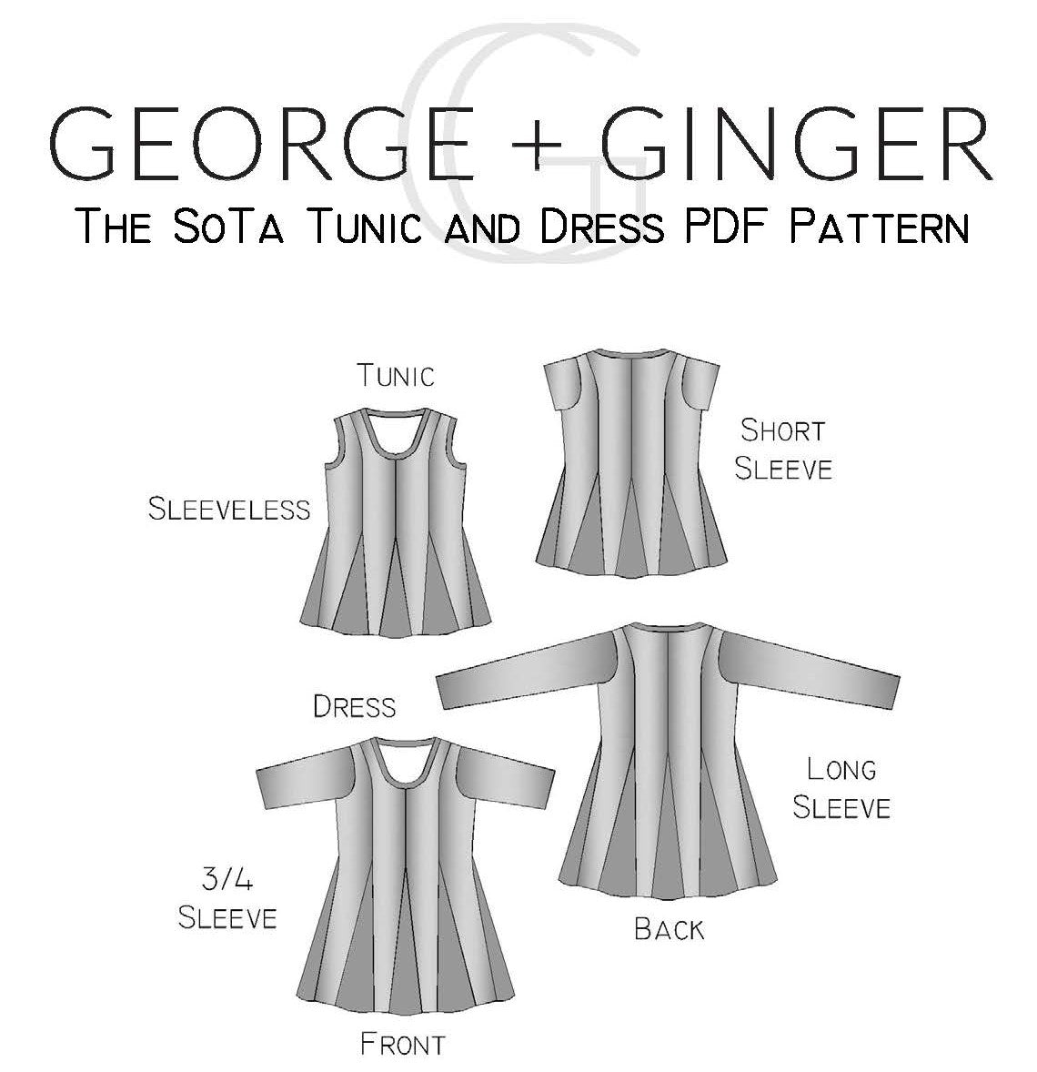 The SoTa Tunic and Dress PDF Sewing Pattern