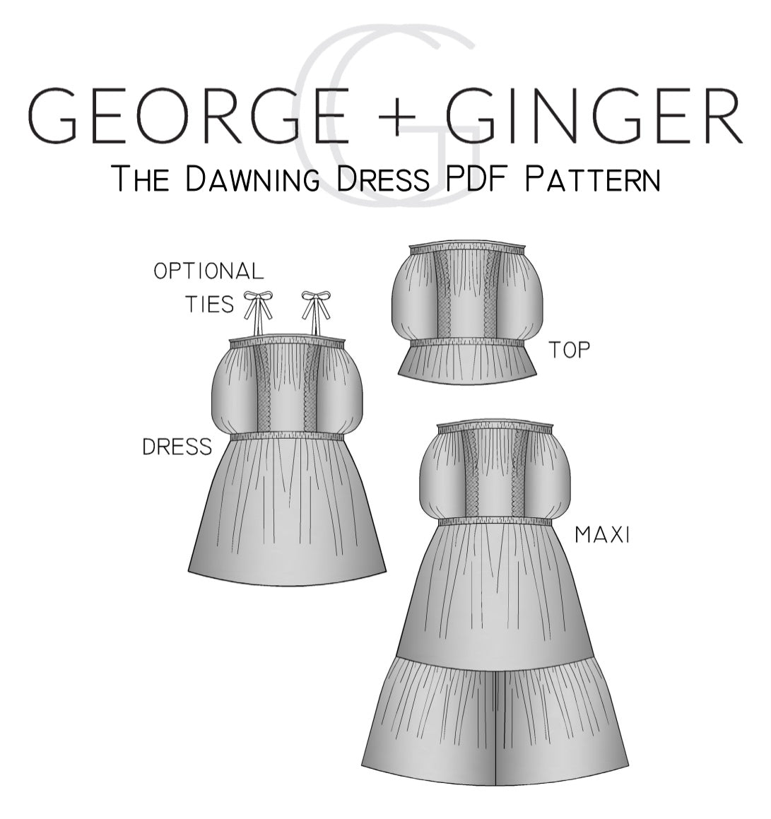 The Dawning Dress PDF Sewing Pattern And Ginger Patterns