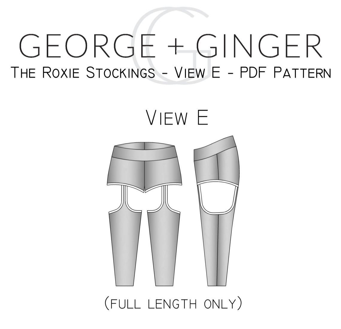 View E - The Roxie Stockings PDF Sewing Pattern
