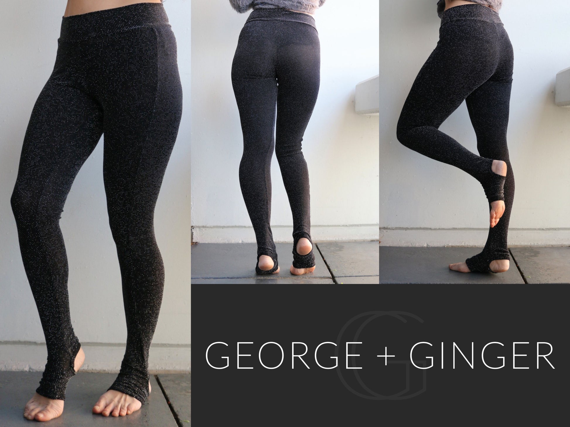 Sheila - Women's 'George' black openwork leggings and top set