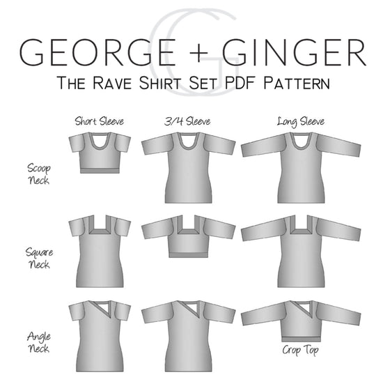 The Rave Shirt Set PDF Sewing Pattern – George And Ginger Patterns