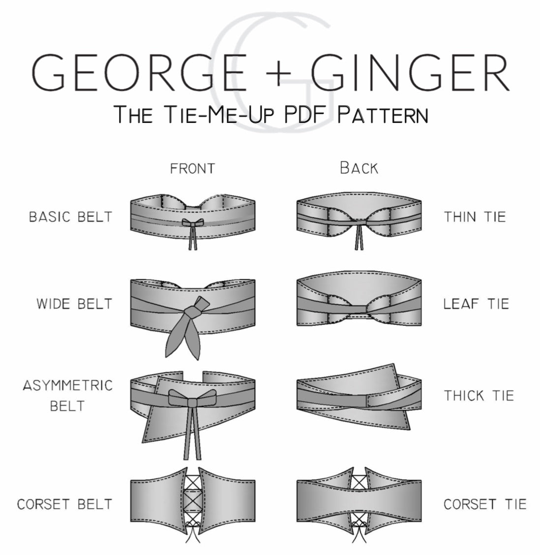 Tie Me Up Belt PDF Sewing Pattern – George And Ginger Patterns Tie Me Up Belt PDF Sewing Pattern – George And Ginger Patterns