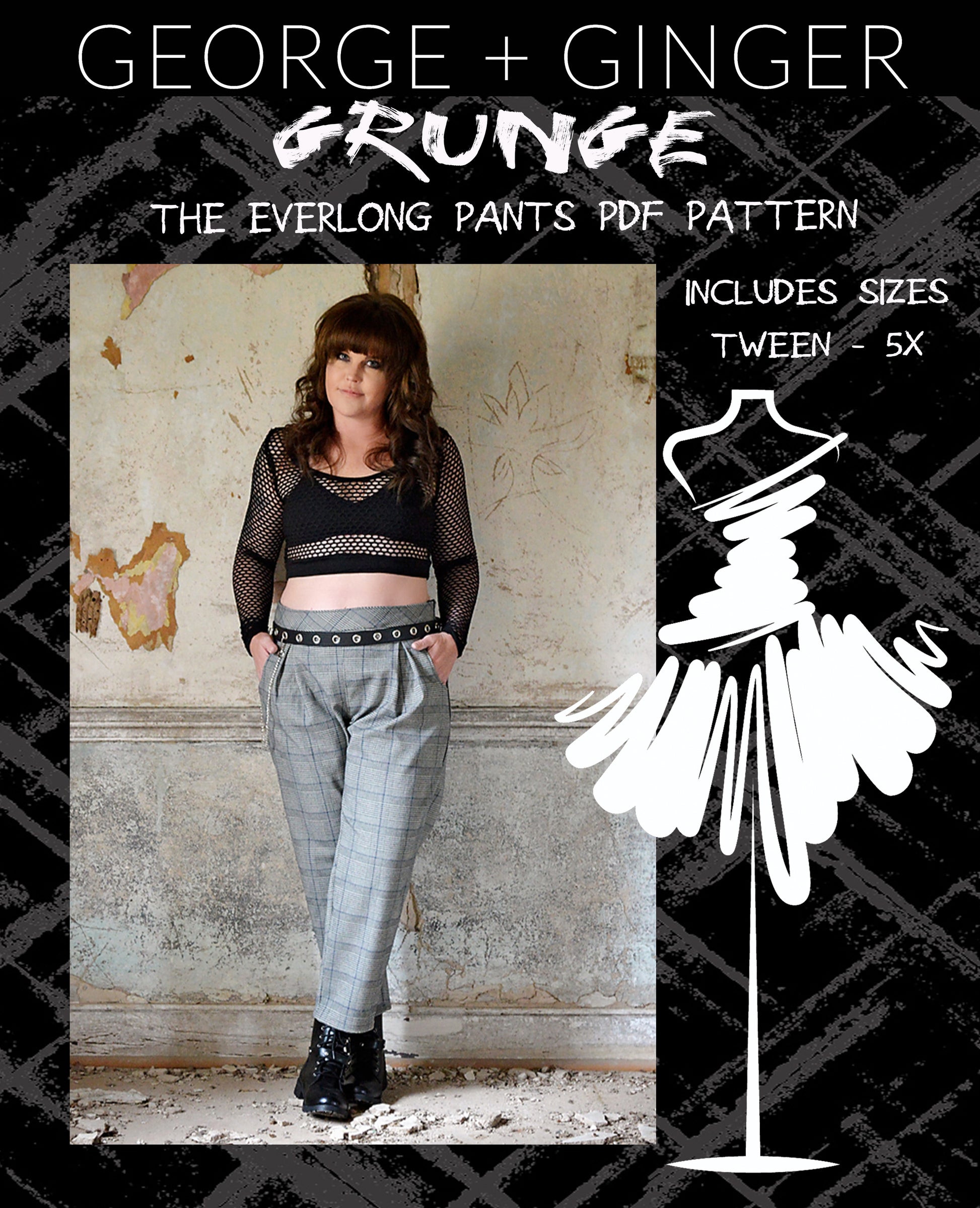 grunge dress pattern Vintage 90s Grunge Dress Pattern Uncut Multisize 12-16 Bust 34-38 Pants Simplicity 8589