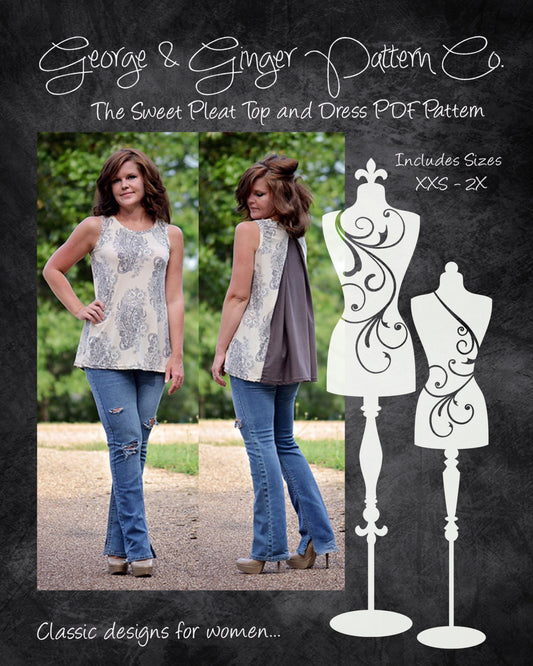 The Sweet Pleat Top and Dress PDF Sewing Pattern