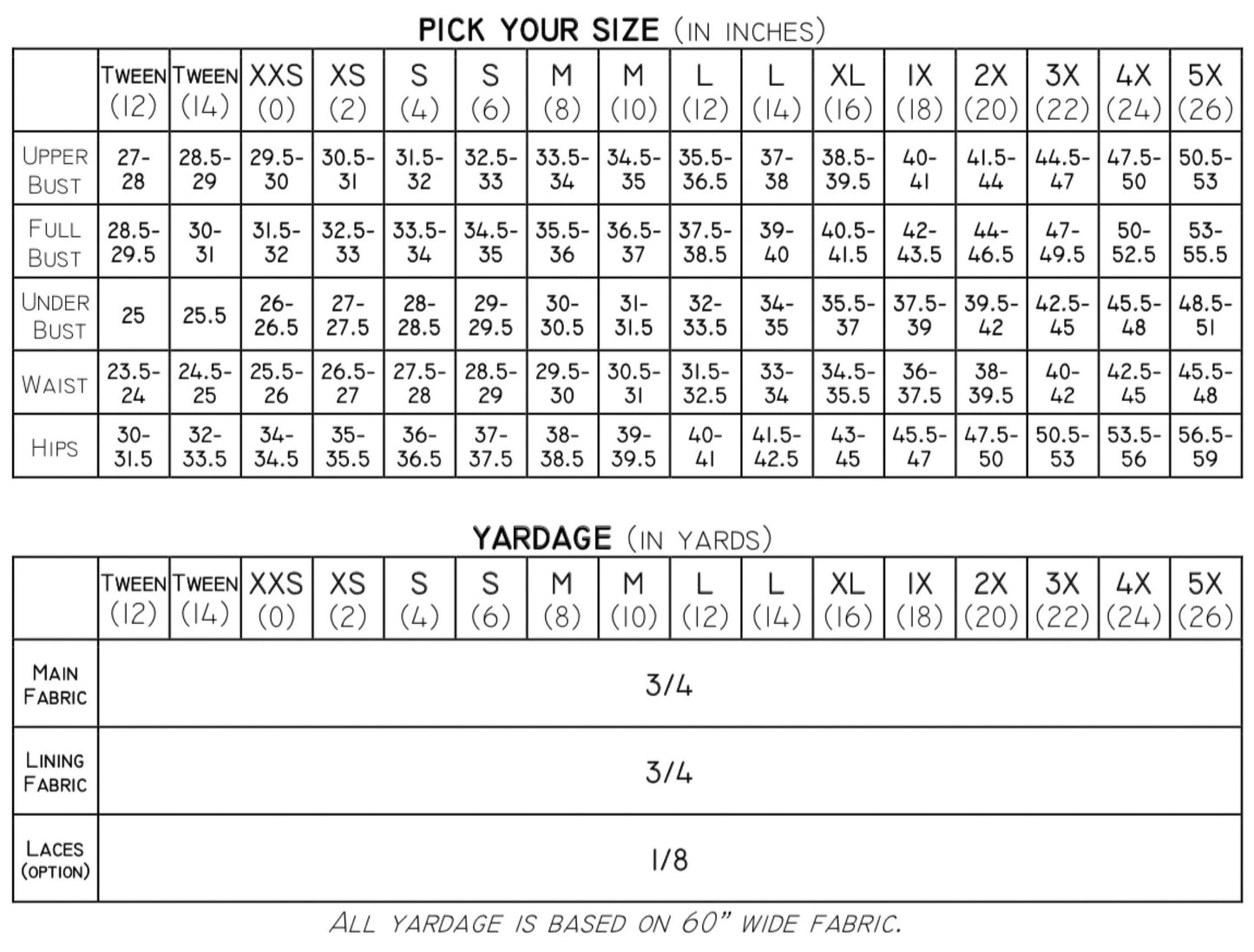 Ultra Goth Mini Set PDF Sewing Pattern