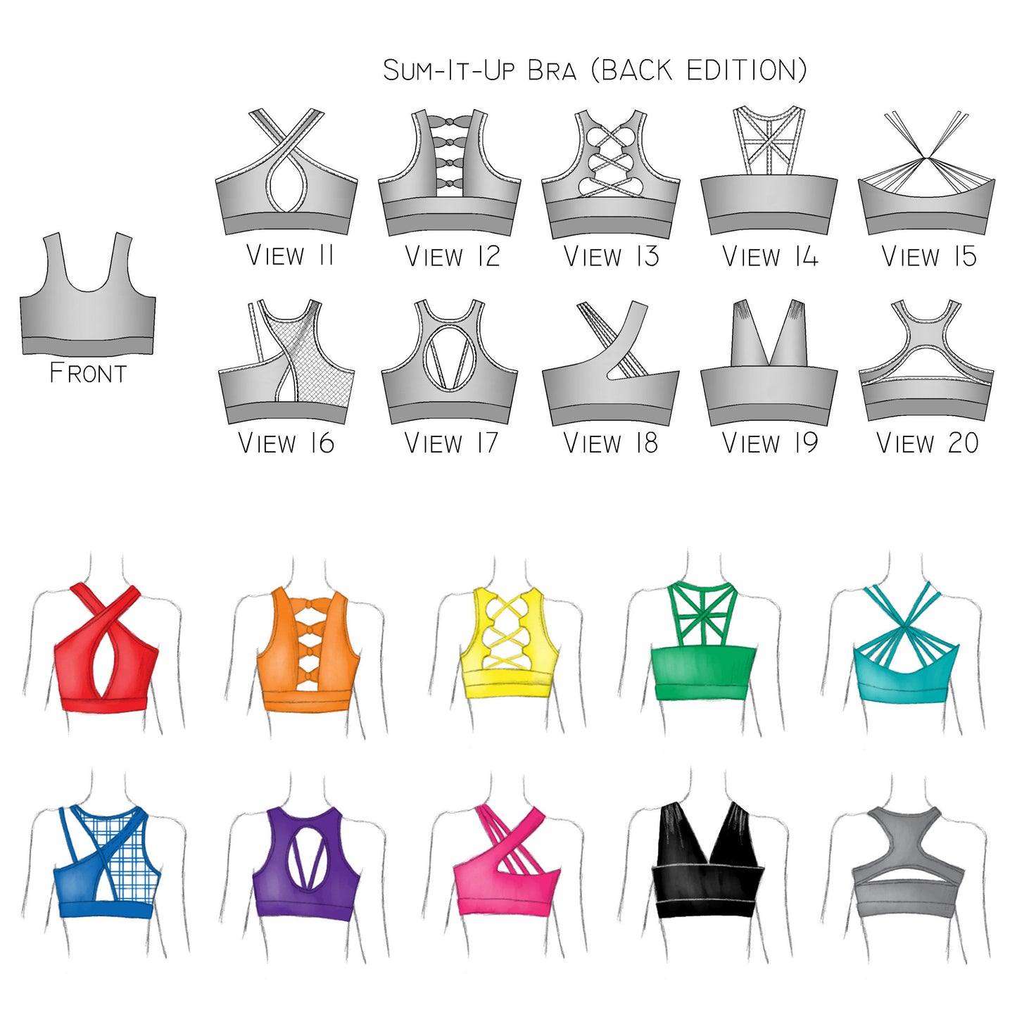 The Sum It Up Bra (Back Edition) PDF Sewing Pattern