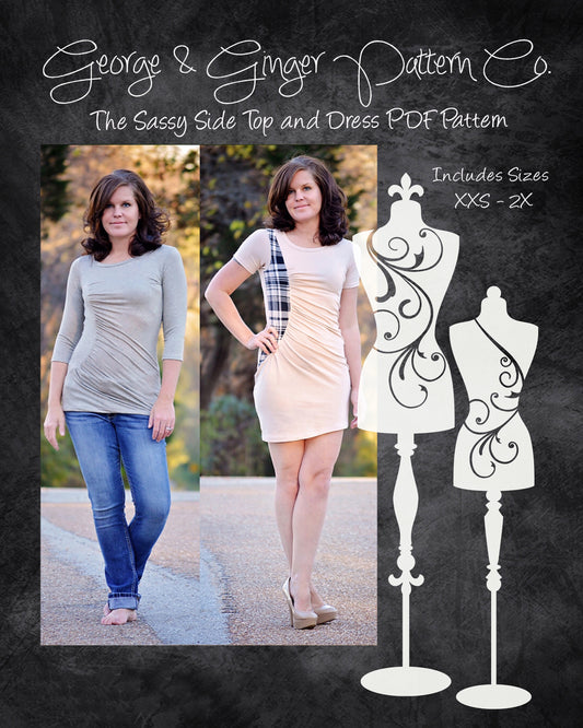 The Sassy Side Top and Dress PDF Sewing Pattern